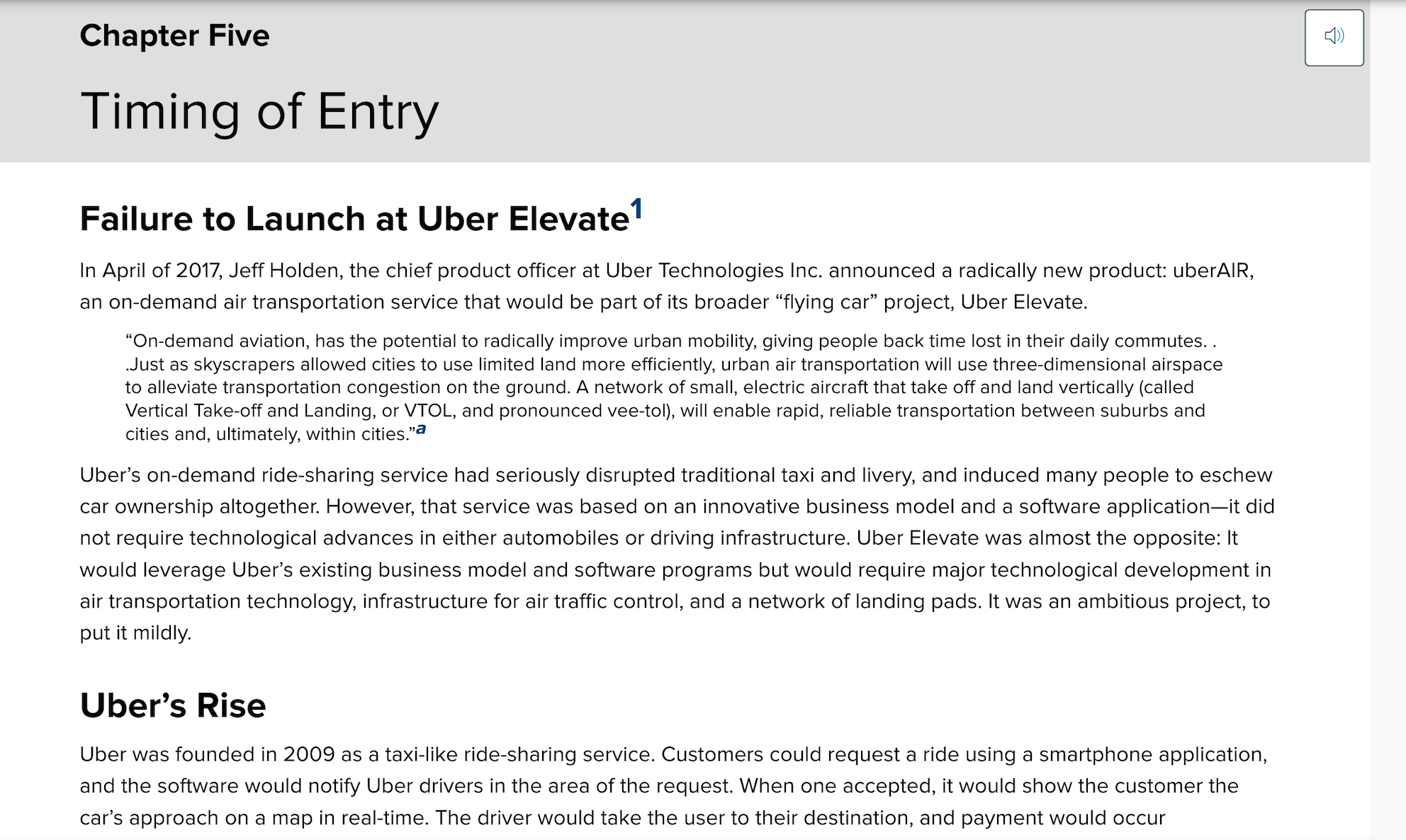  2. Based on your reading of the Uber Elevate case (Schilling,