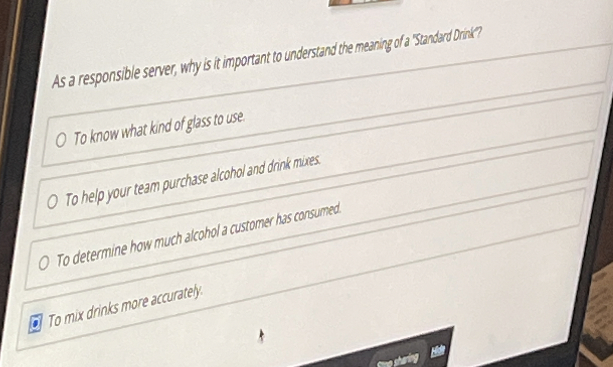  As a responsible server, why is it important to understand the