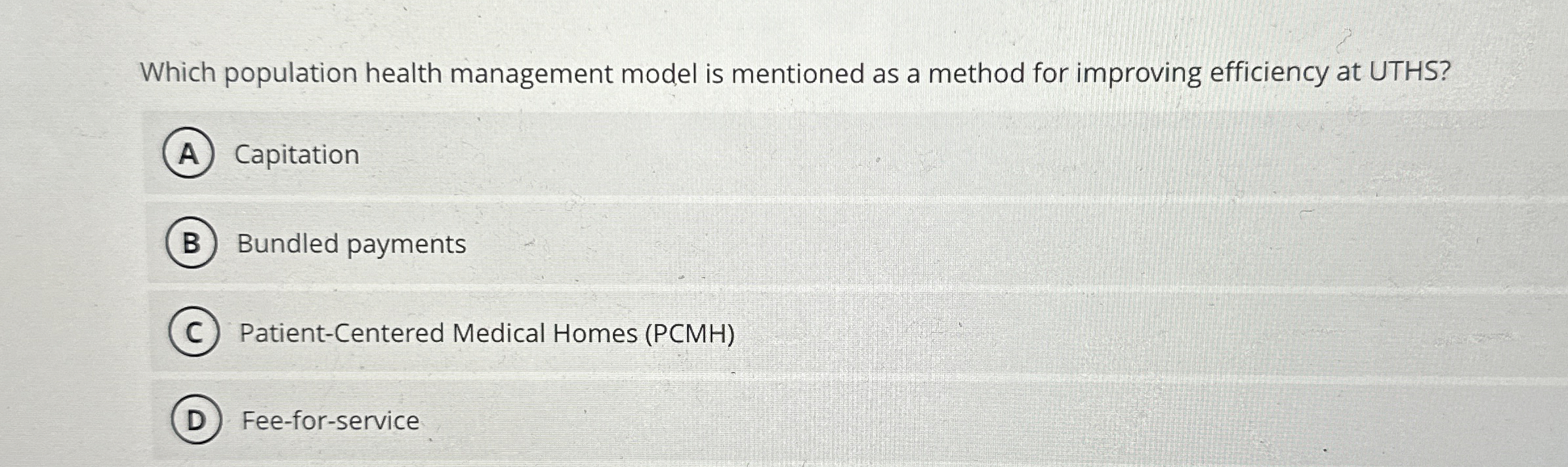  Which population health management model is mentioned as a method for