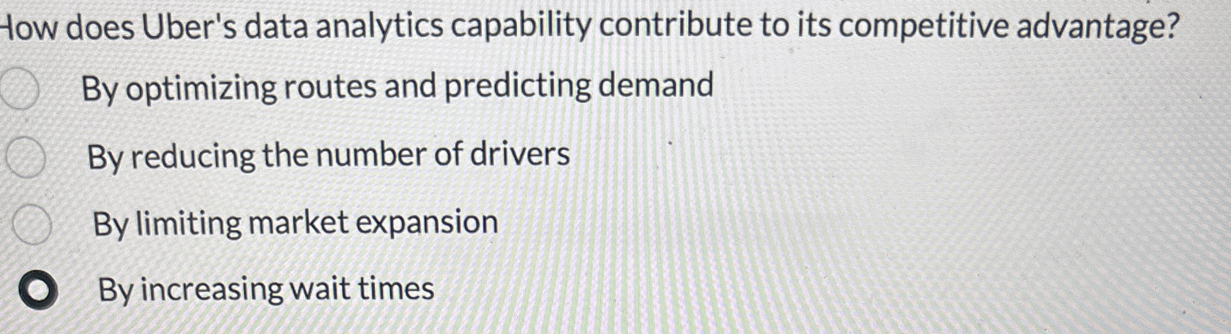  How does Uber's data analytics capability contribute to its competitive advantage?
