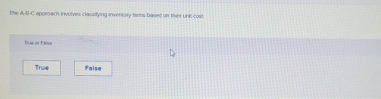  The A-B-C approach involves classifying inventory items based on their unit
