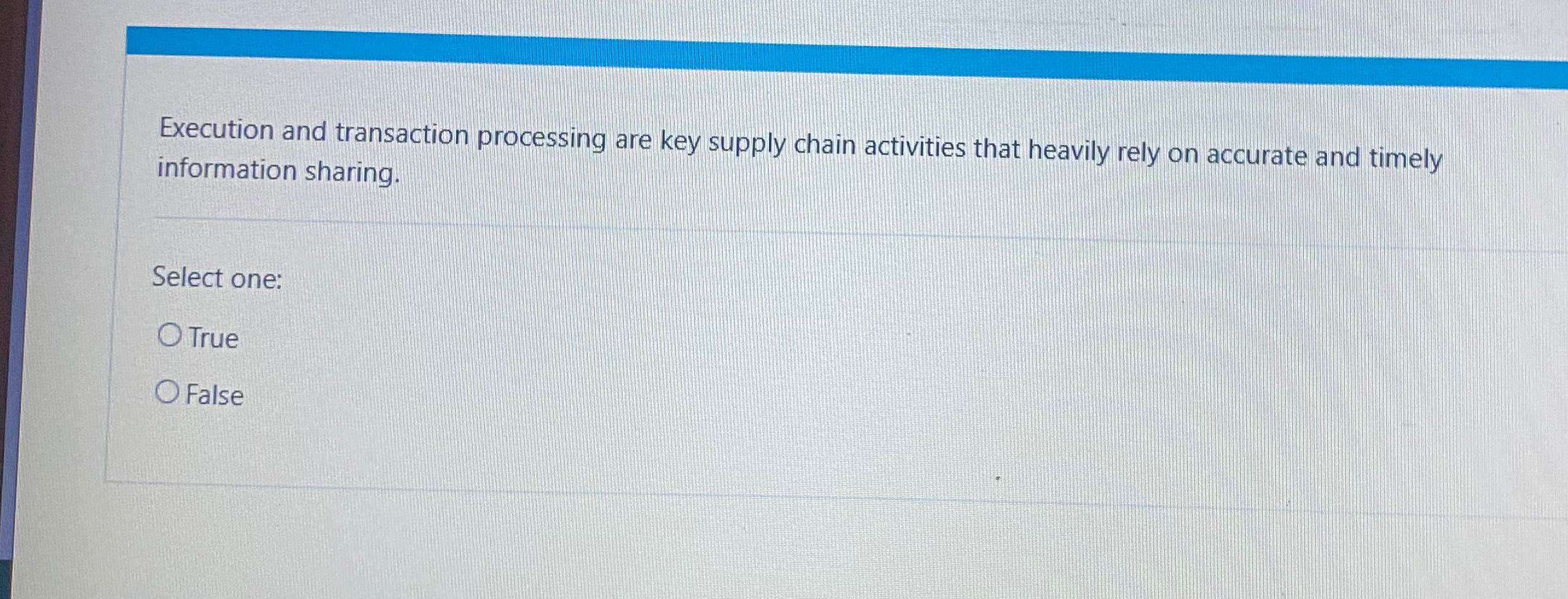  Execution and transaction processing are key supply chain activities that heavily