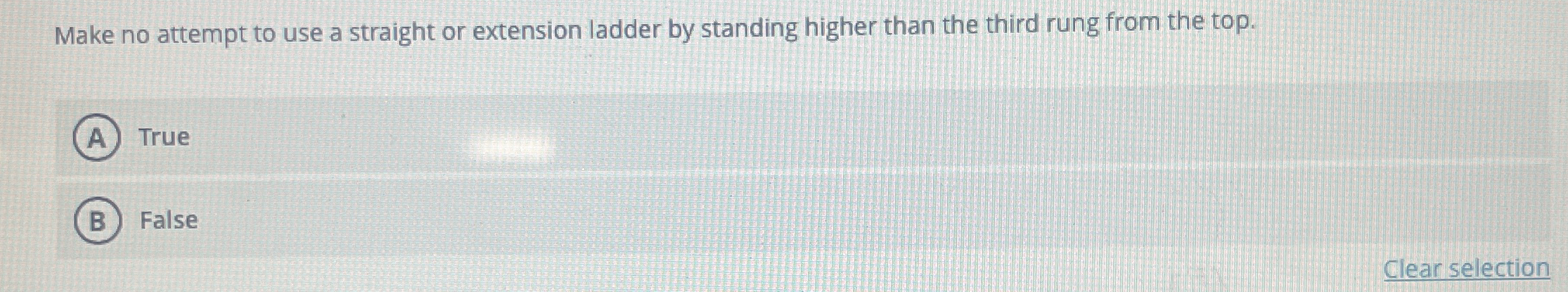  Make no attempt to use a straight or extension ladder by