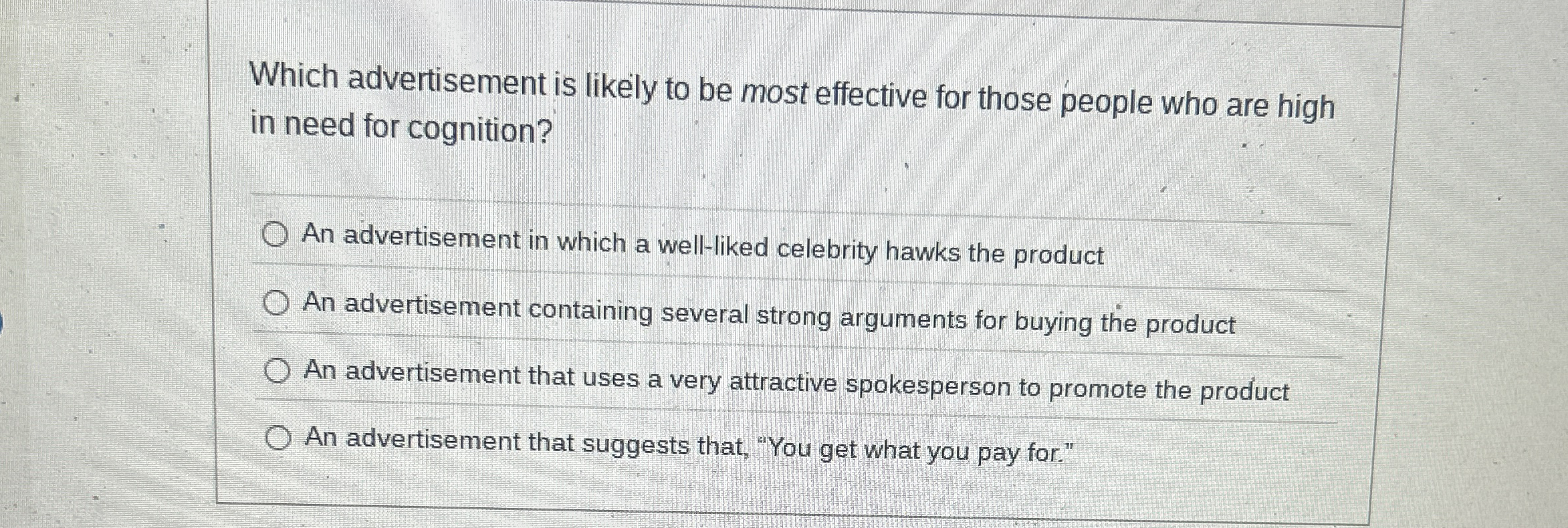  Which advertisement is likely to be most effective for those people