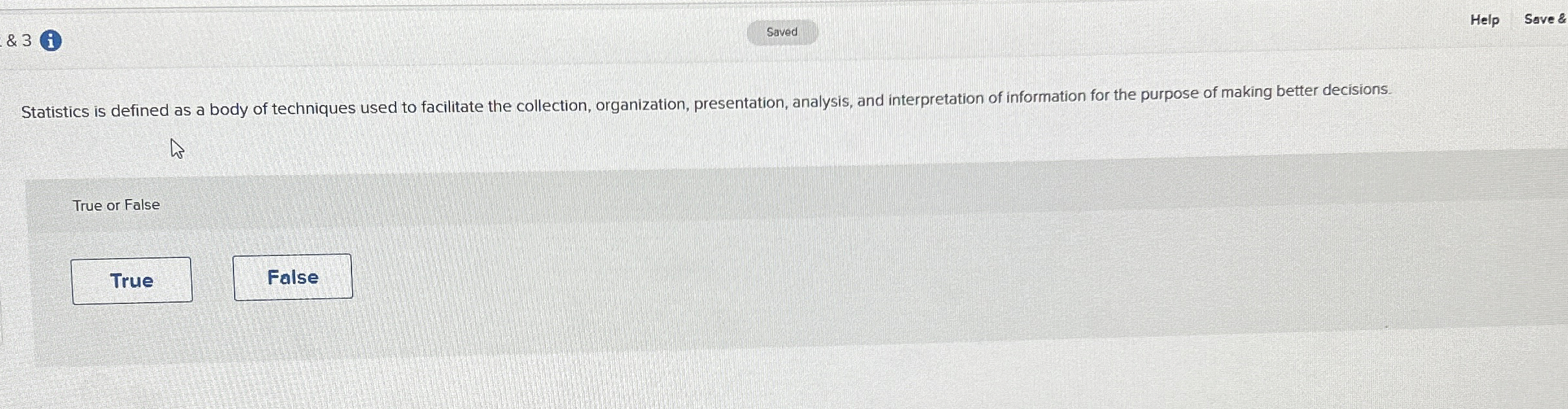  & 3 Help Save & Statistics is defined as a body