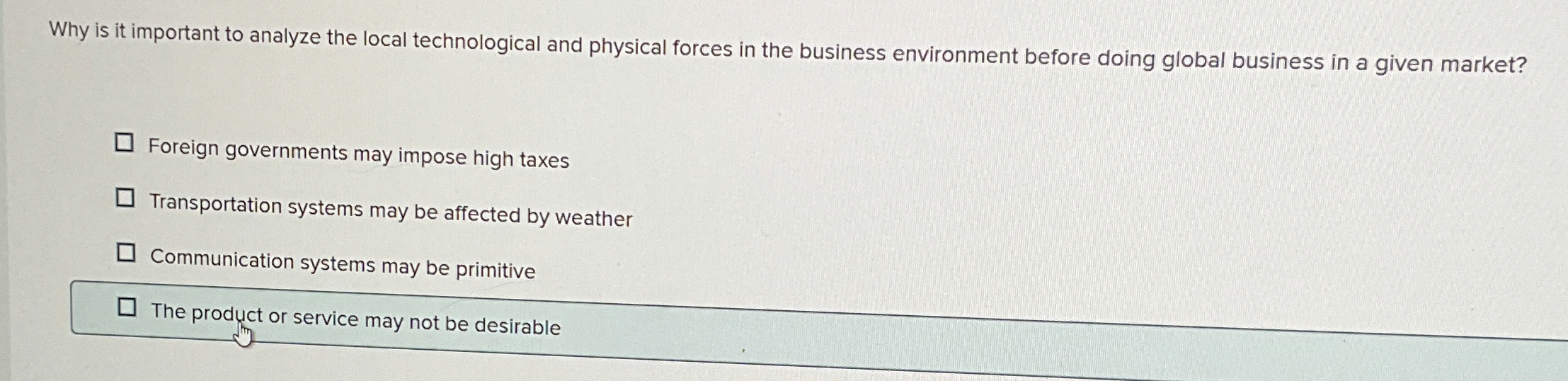  Why is it important to analyze the local technological and physical