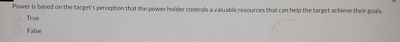  Power is based on the target's perception that the power holder
