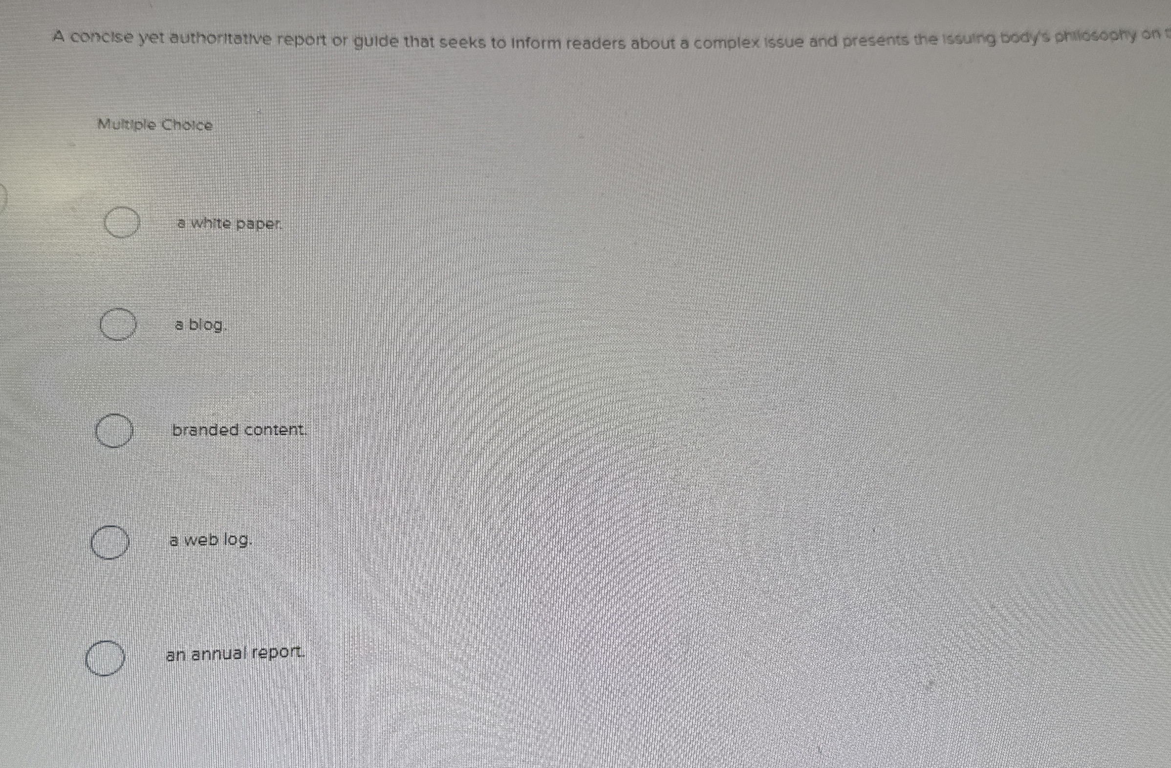  A concise yet authoritative report or guide that seeks to inform