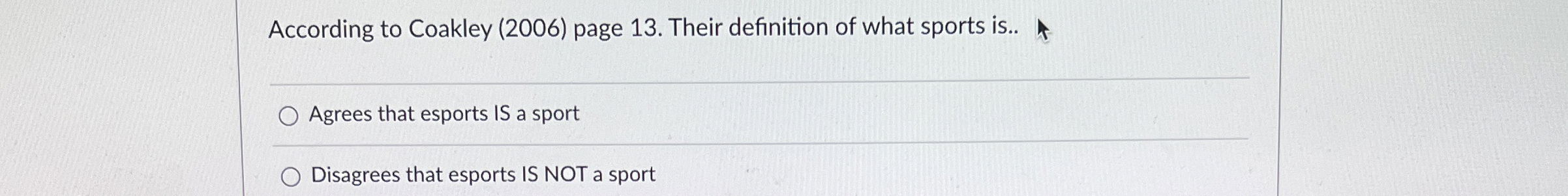  According to Coakley (2006) page 13. Their definition of what sports