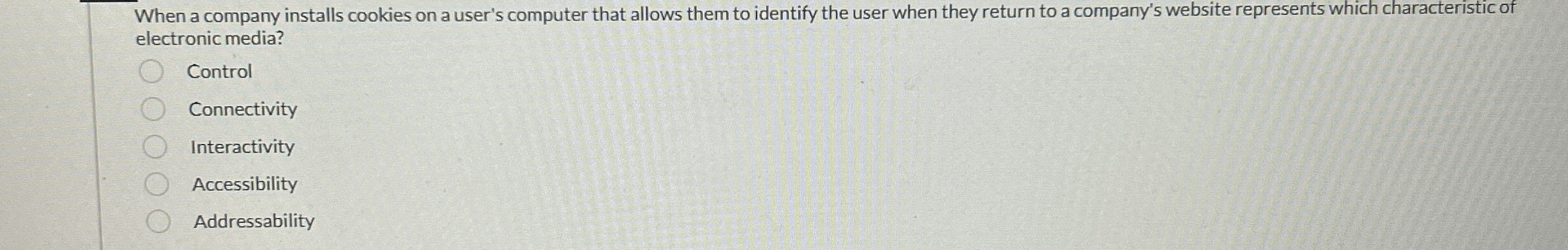  When a company installs cookies on a user's computer that allows