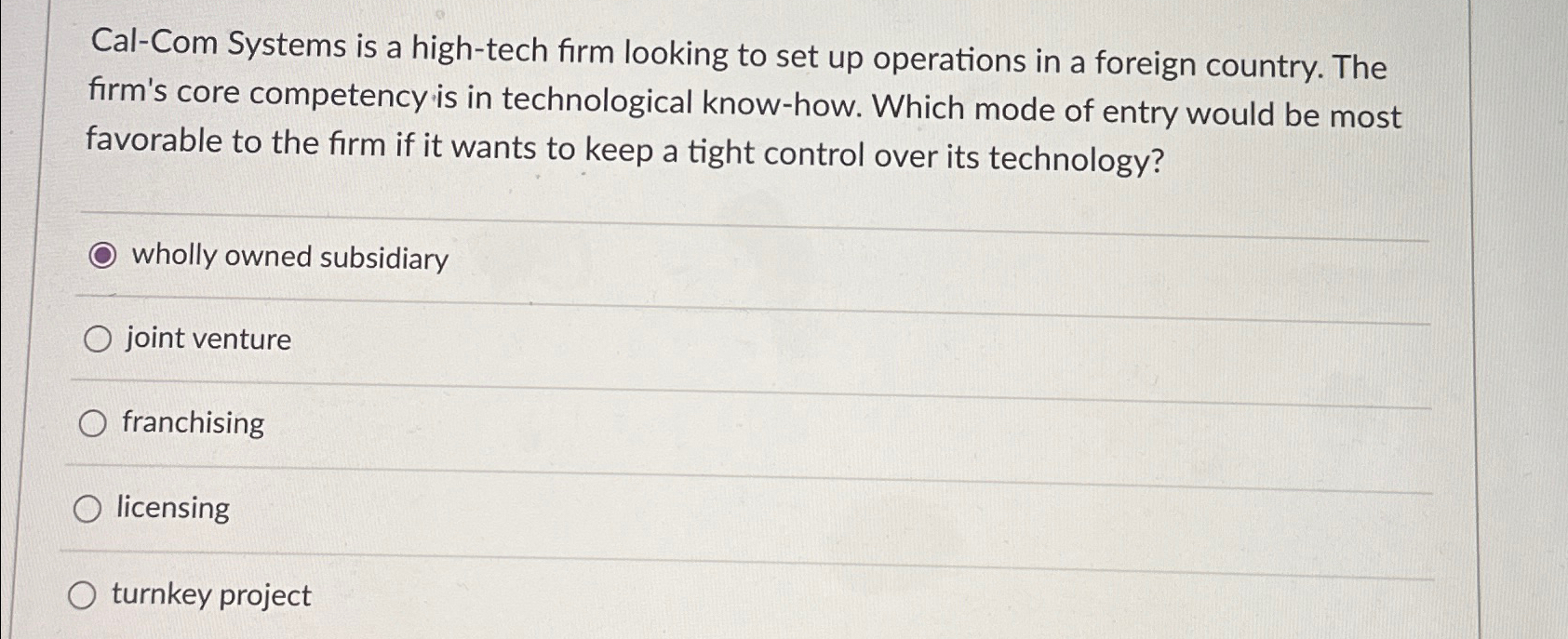  Cal-Com Systems is a high-tech firm looking to set up operations