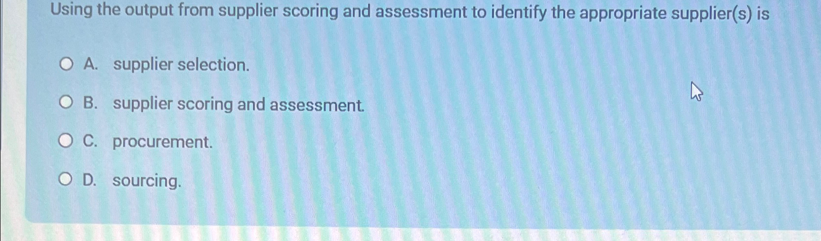  Using the output from supplier scoring and assessment to identify the