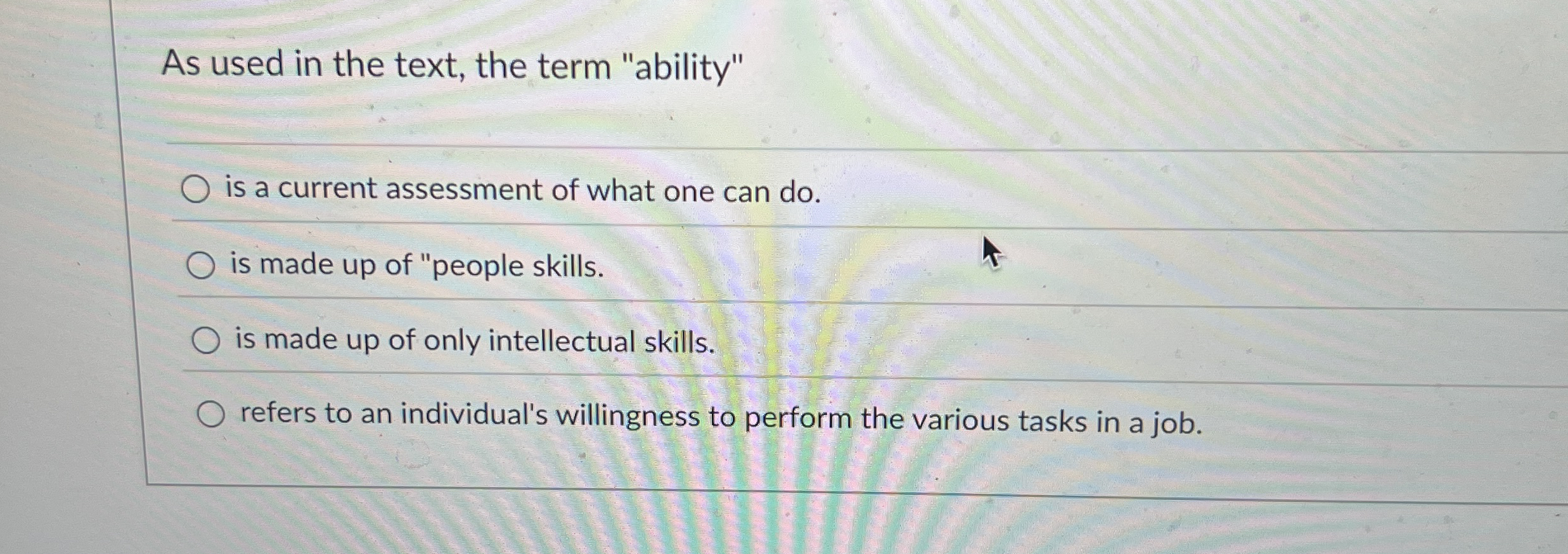  As used in the text, the term "ability" is a current