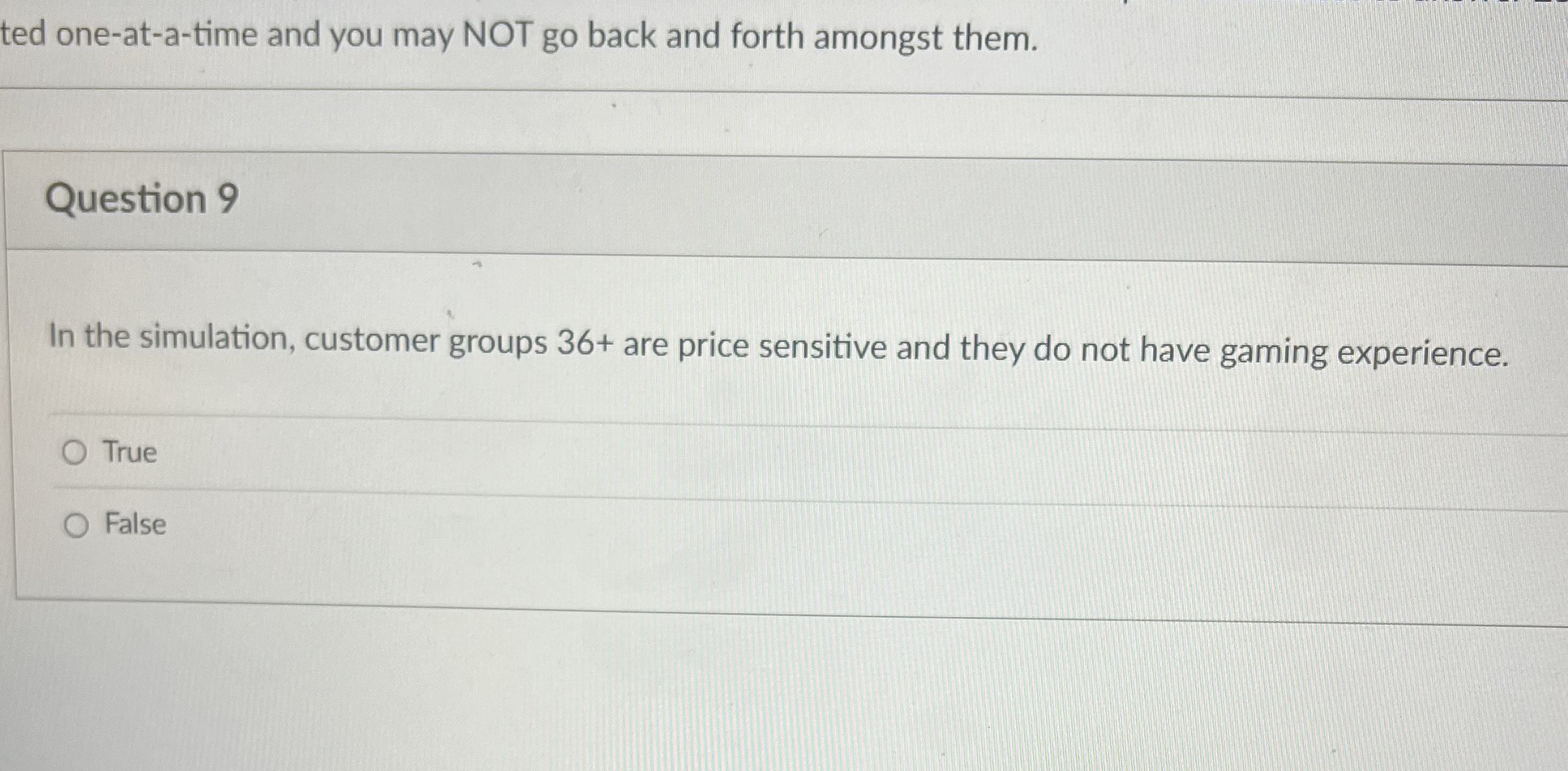  ted one-at-a-time and you may NOT go back and forth amongst