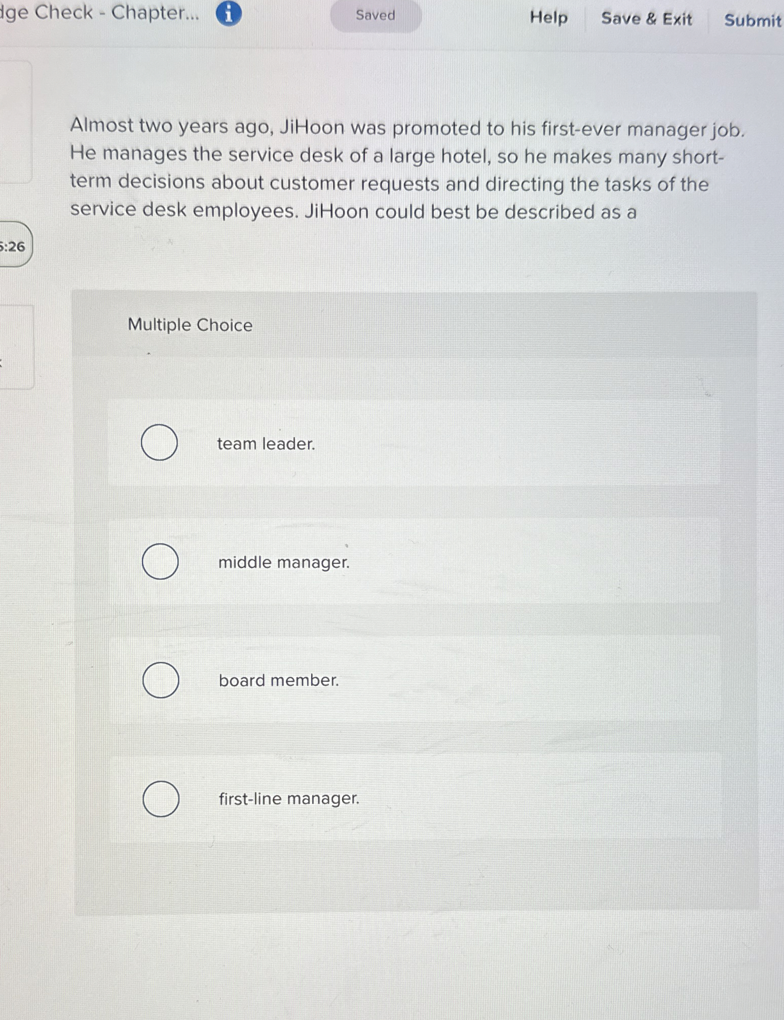  Ige Check - Chapter... i Help Save & Exit Submit Almost