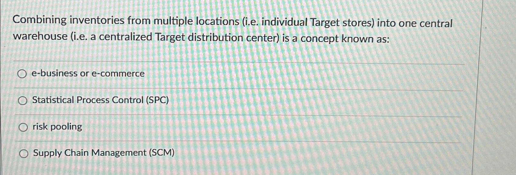  Combining inventories from multiple locations (i.e. individual Target stores) into one