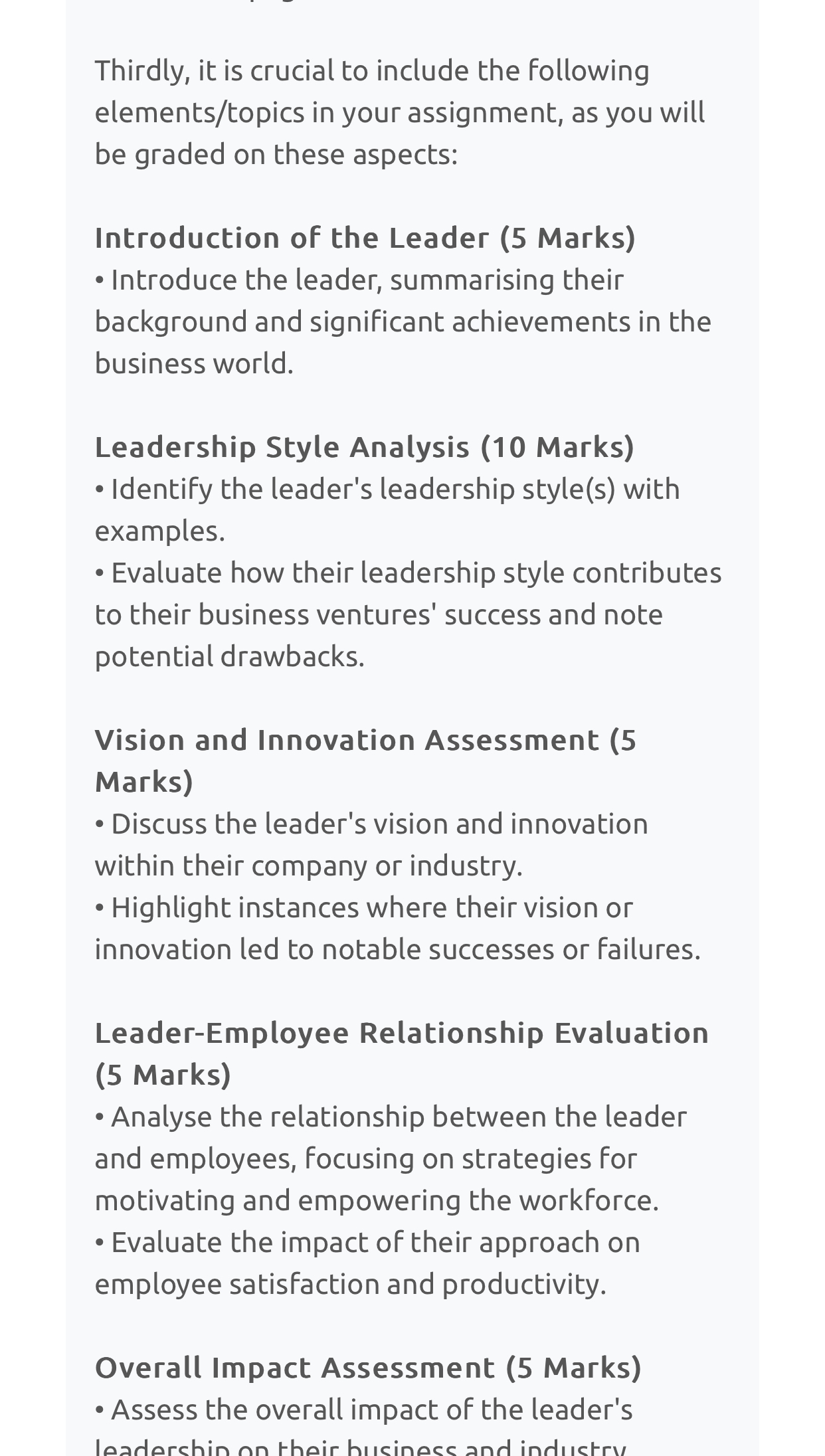  Thirdly, it is crucial to include the following elements/topics in your