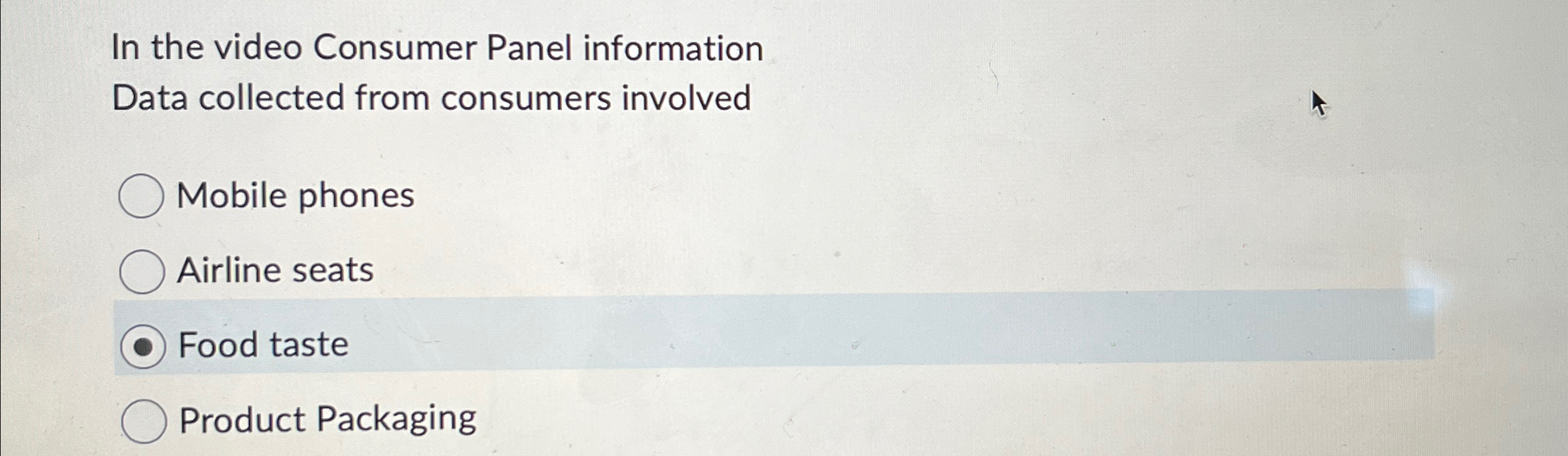  In the video Consumer Panel information Data collected from consumers involved