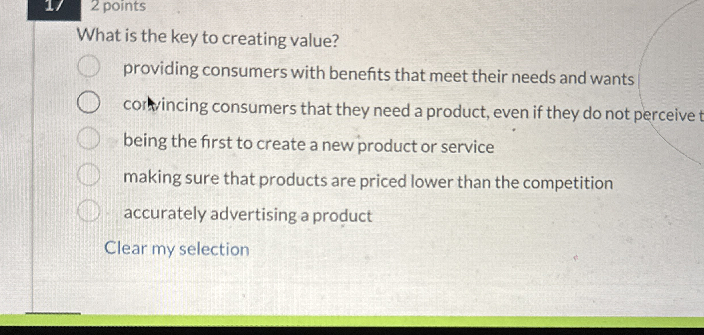  What is the key to creating value? providing consumers with benefits