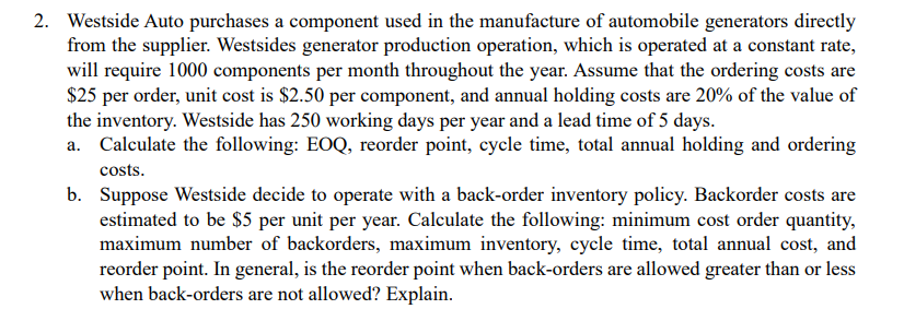  Subject: Operations Management Please provide complete solution. Box the answers for