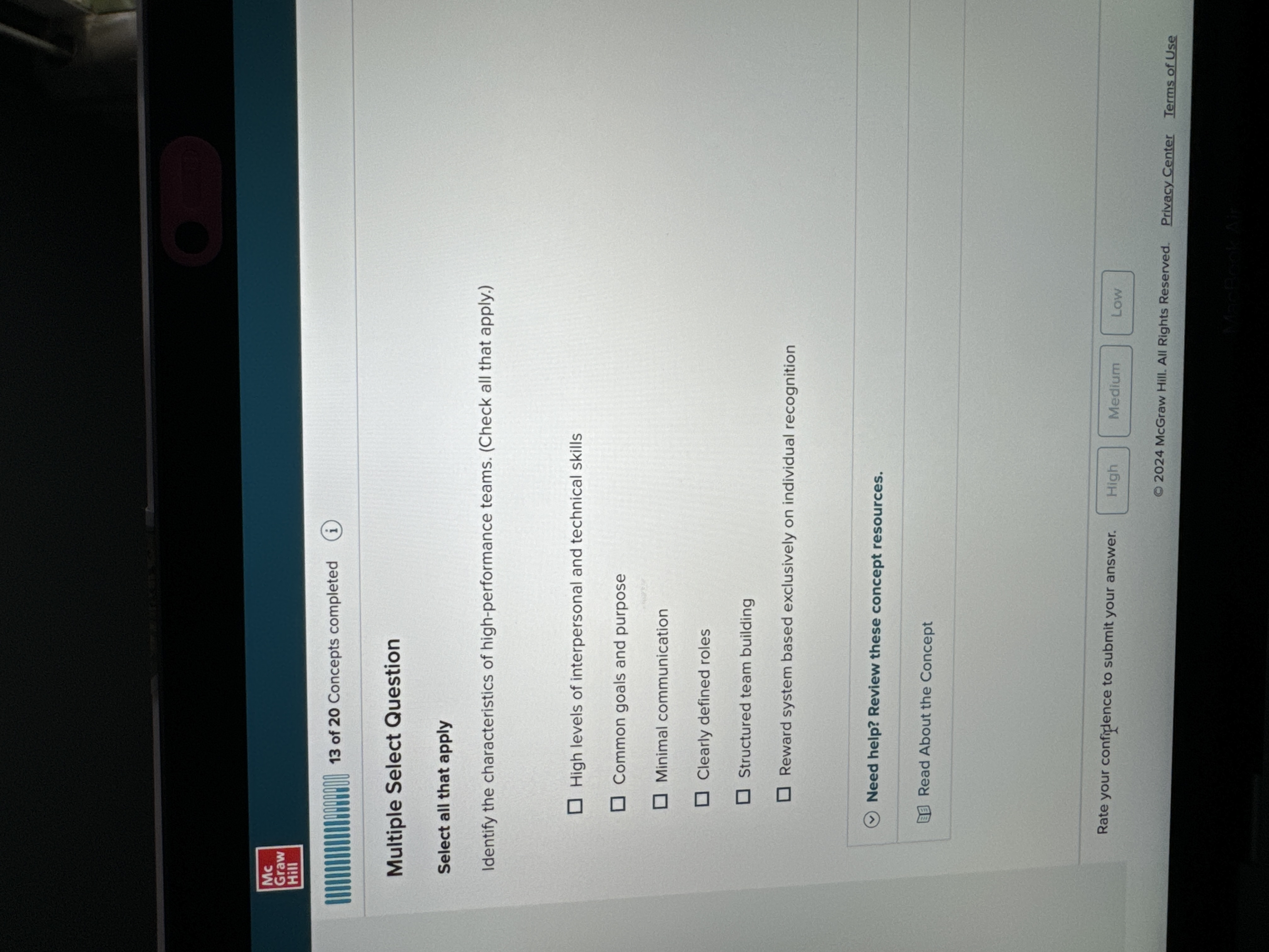  Multiple Select Question Select all that apply Identify the characteristics of