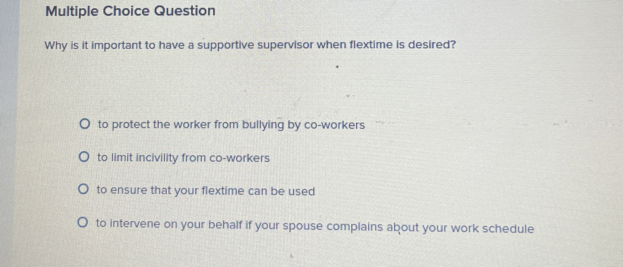  Multiple Choice Question Why is it important to have a supportive