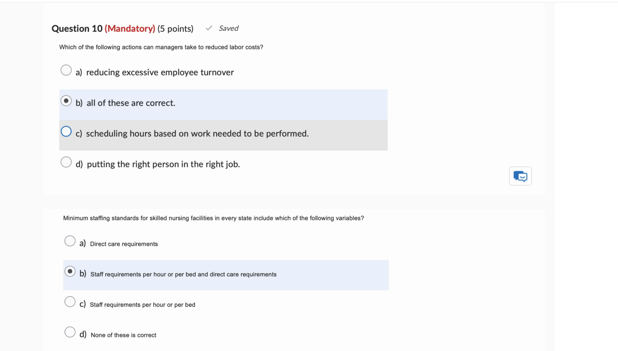  Question 10(Mandatory)(5 points) Which of the following actions can managers take