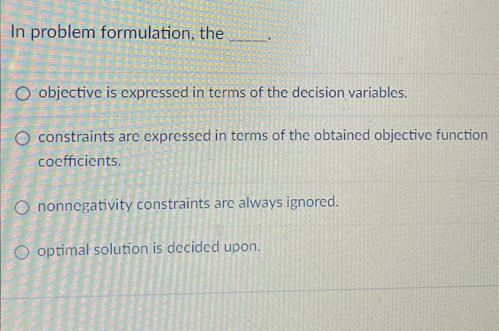  In problem formulation, the q, objective is expressed in terms of