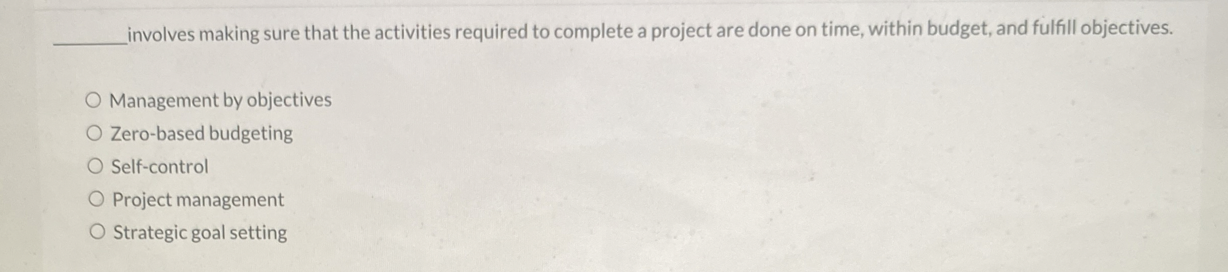 involves making sure that the activities required to complete a project