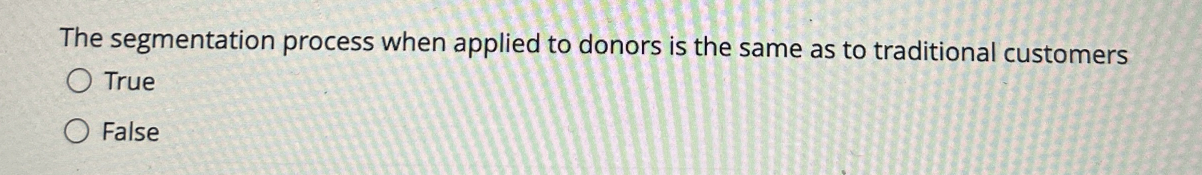  The segmentation process when applied to donors is the same as