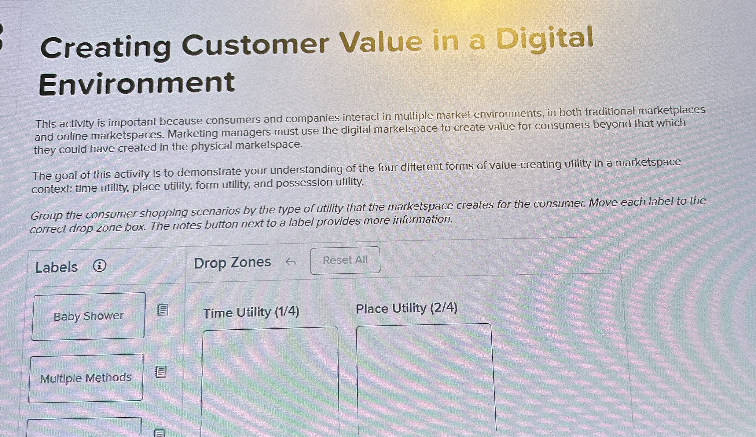  Creating Customer Value in a Digital Environment This activity is important
