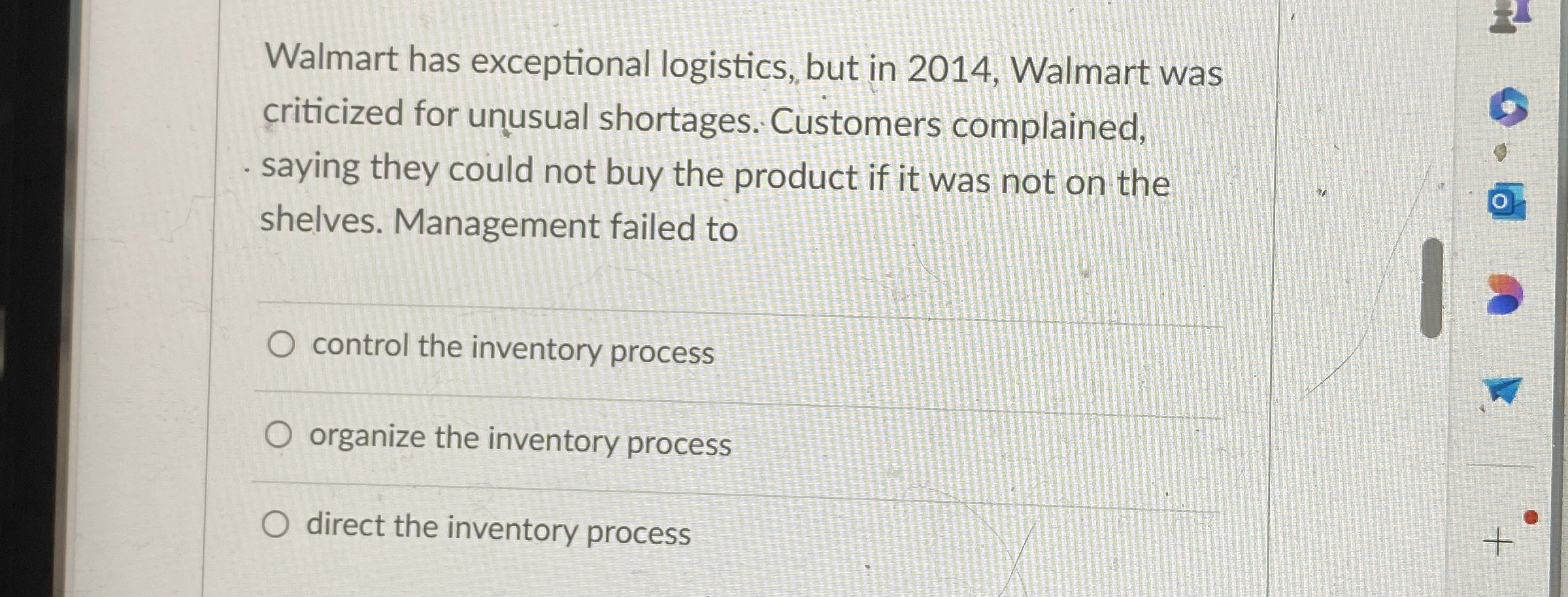  Walmart has exceptional logistics, but in 2014, Walmart was criticized for