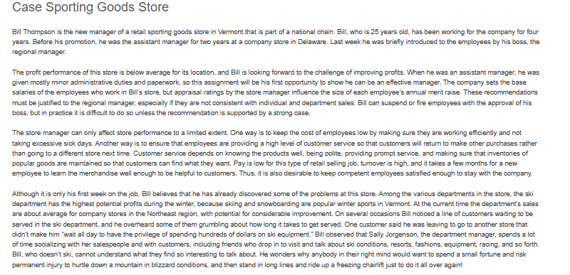  Please write an overview for this case. Thank you! Case Sporting