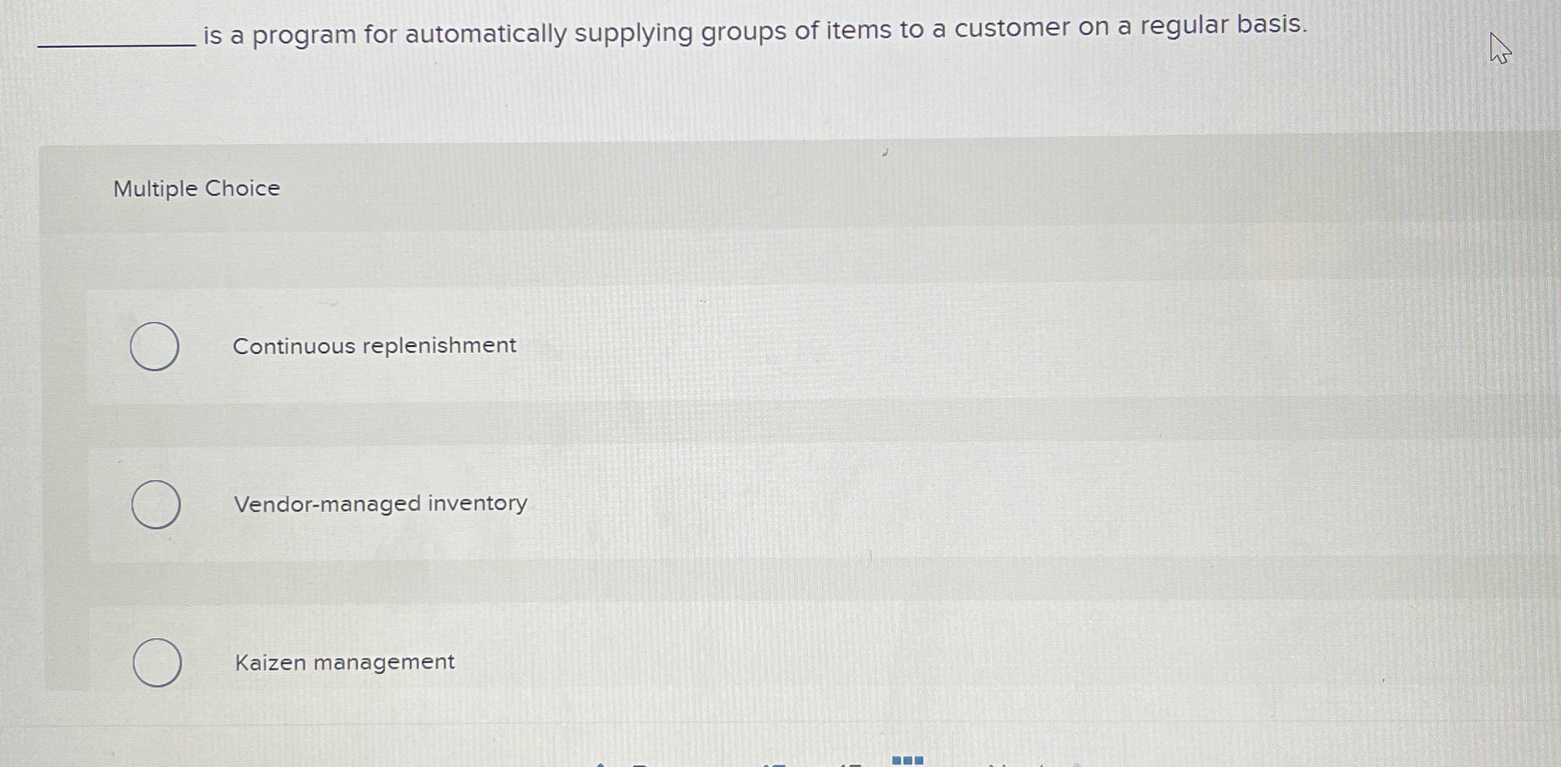  is a program for automatically supplying groups of items to a