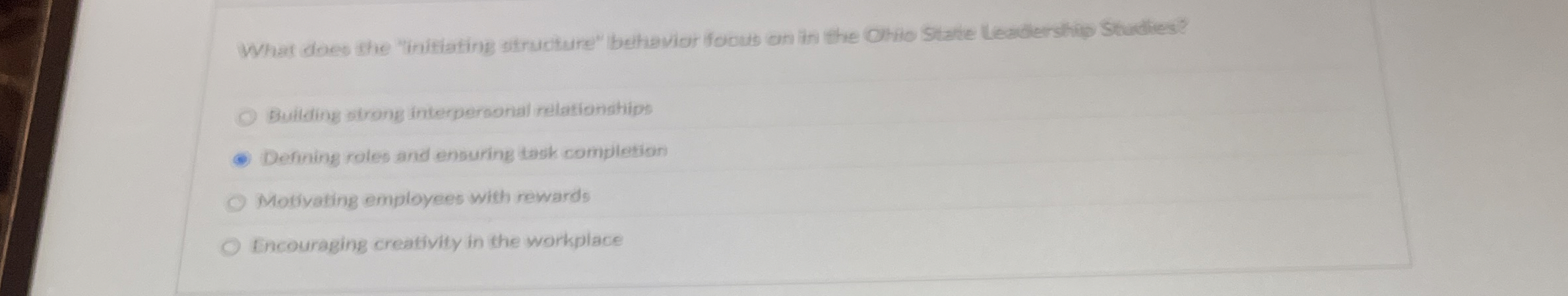  What does the "initiating structure" beitavior foous on in the Ohto