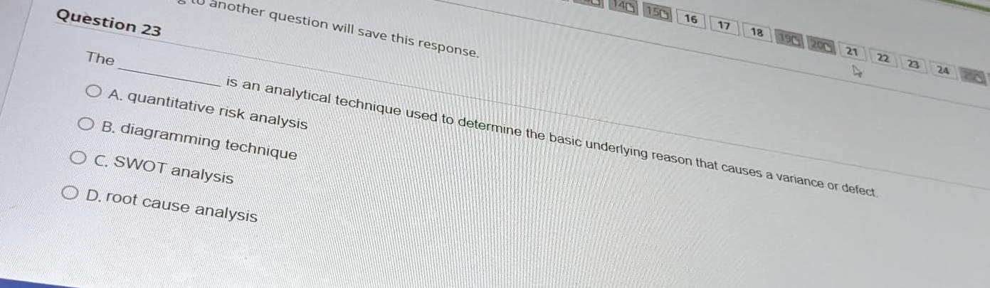  Question 23 The q,Is an analytical technique used to determine the