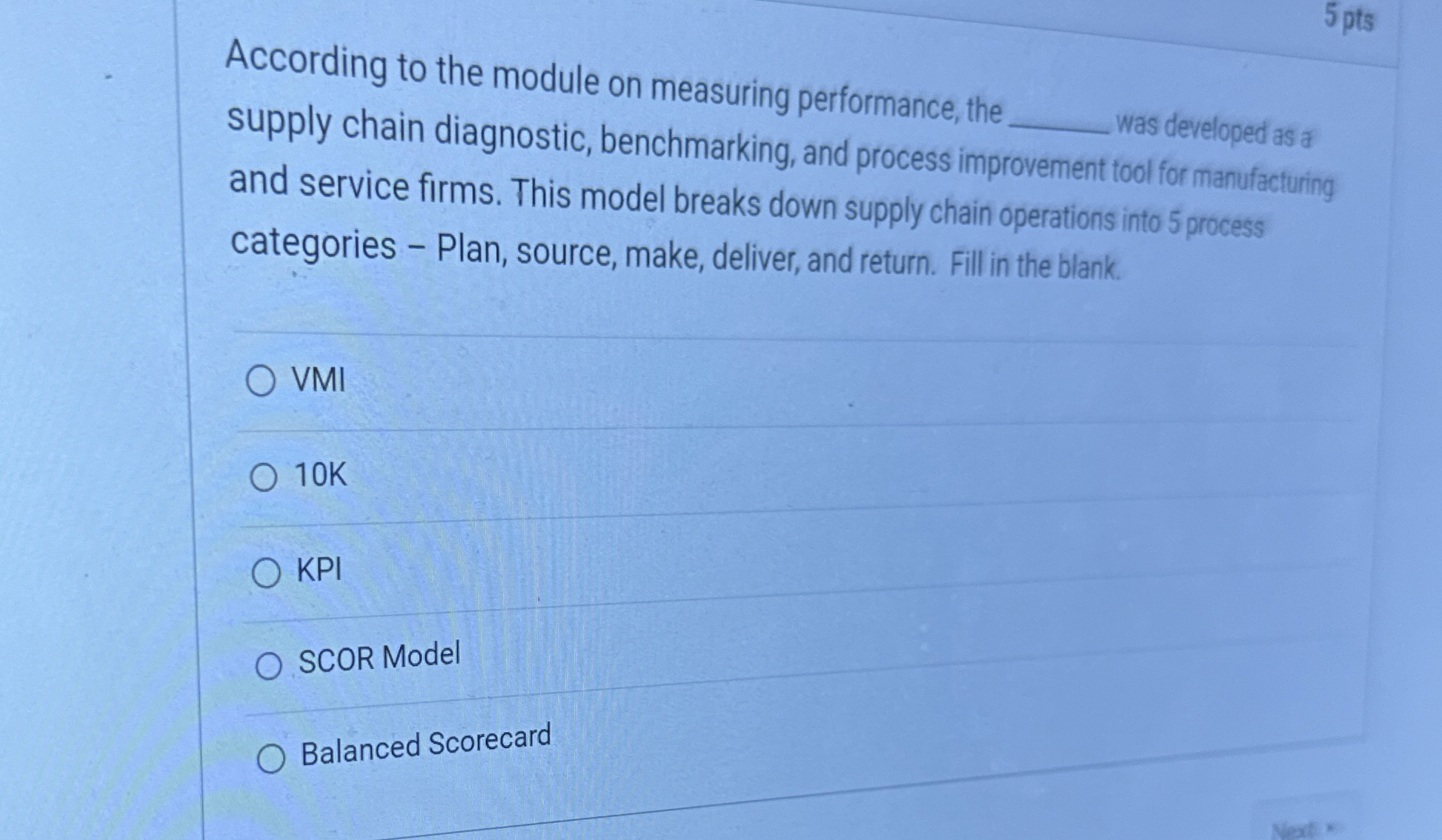  5 pts According to the module on measuring performance, the was
