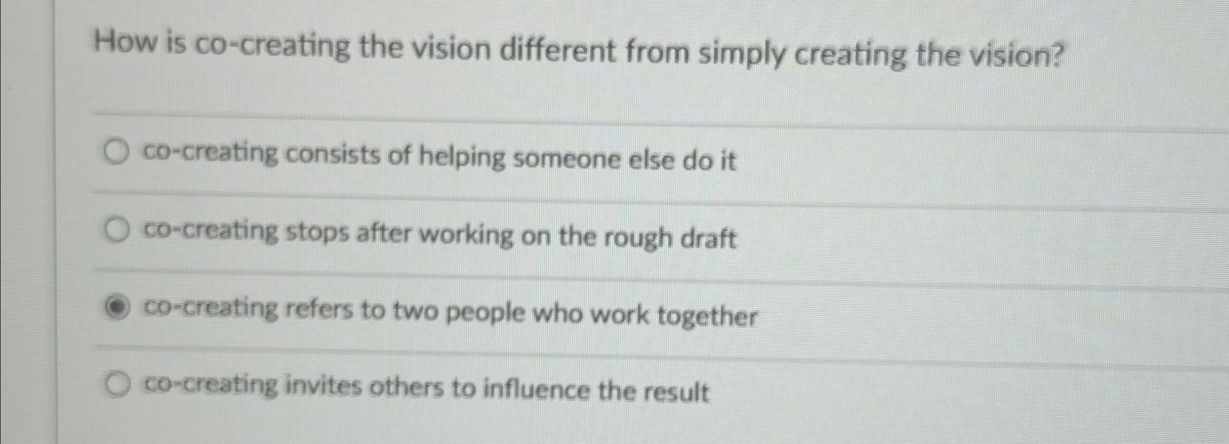 How is co-creating the vision different from simply creating the vision?
