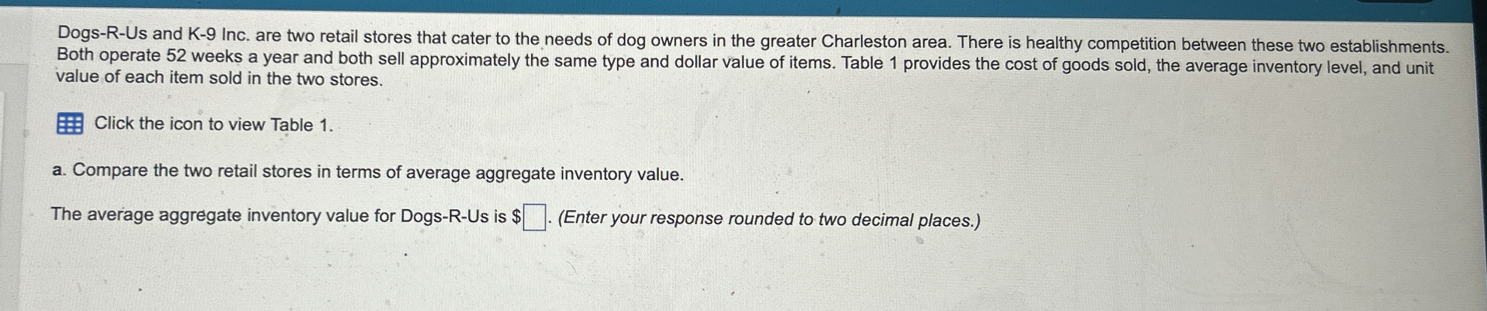  Dogs-R-Us and K-9 Inc. are two retail stores that cater to