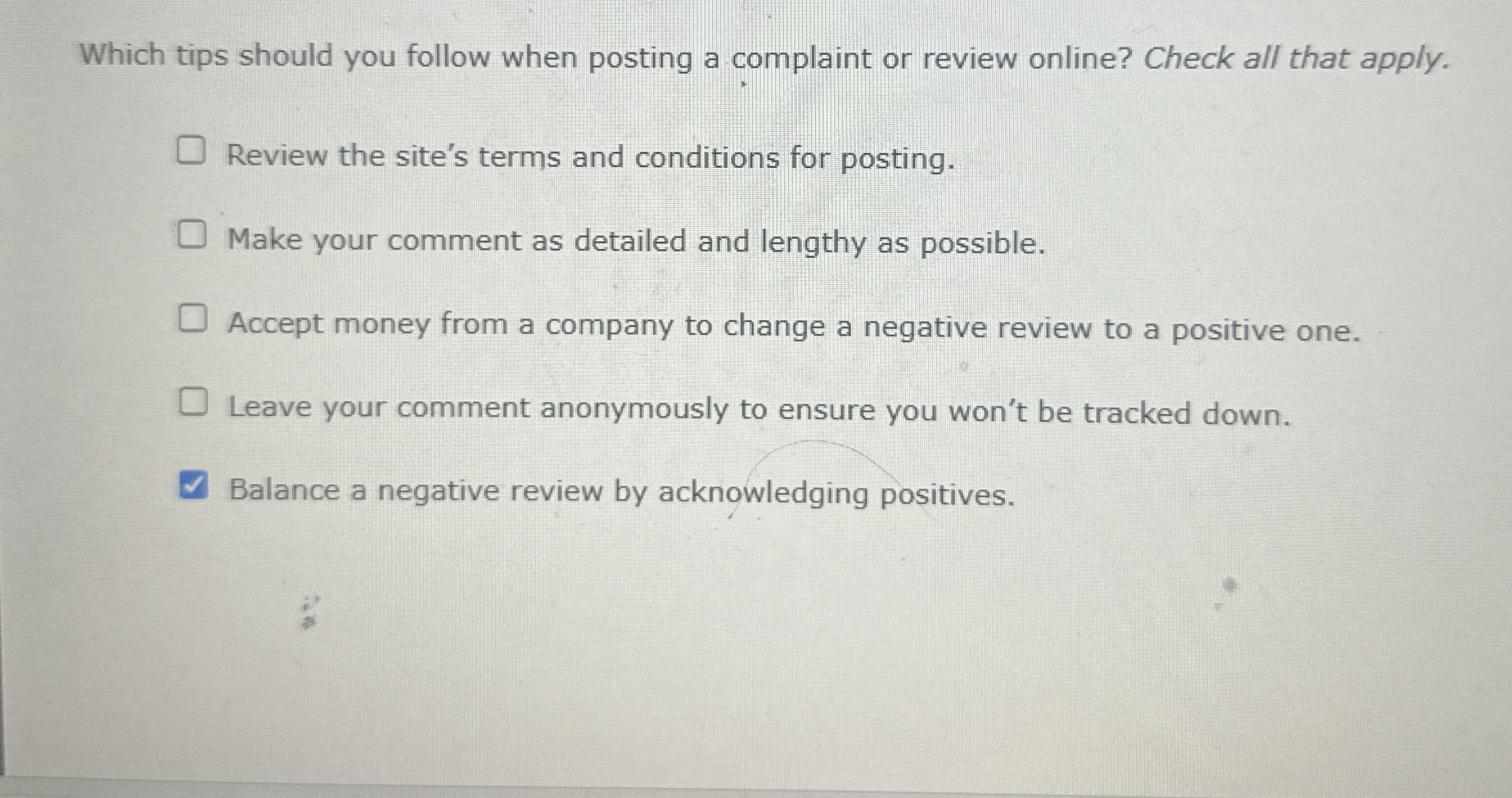  Which tips should you follow when posting a complaint or review