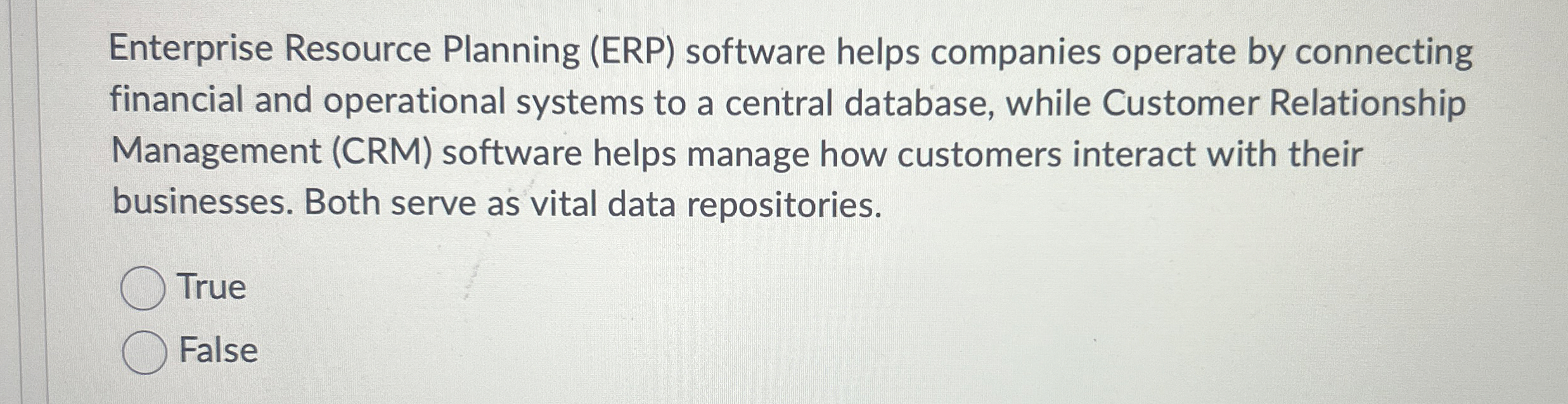  Enterprise Resource Planning (ERP) software helps companies operate by connecting financial