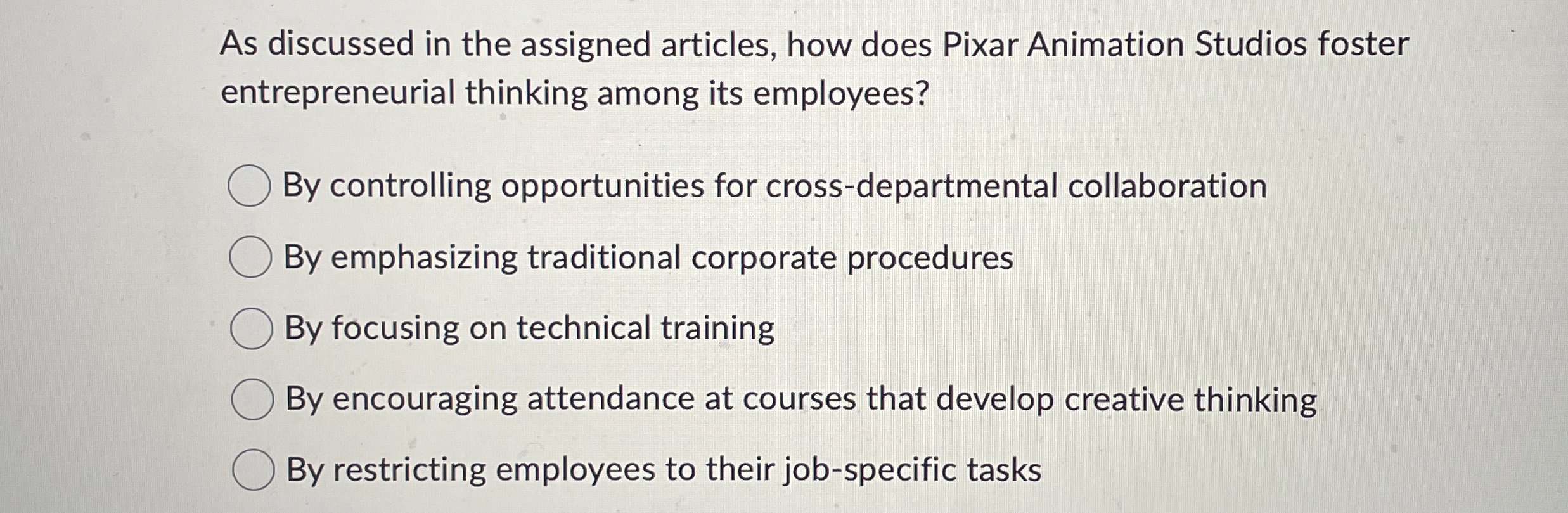  As discussed in the assigned articles, how does Pixar Animation Studios