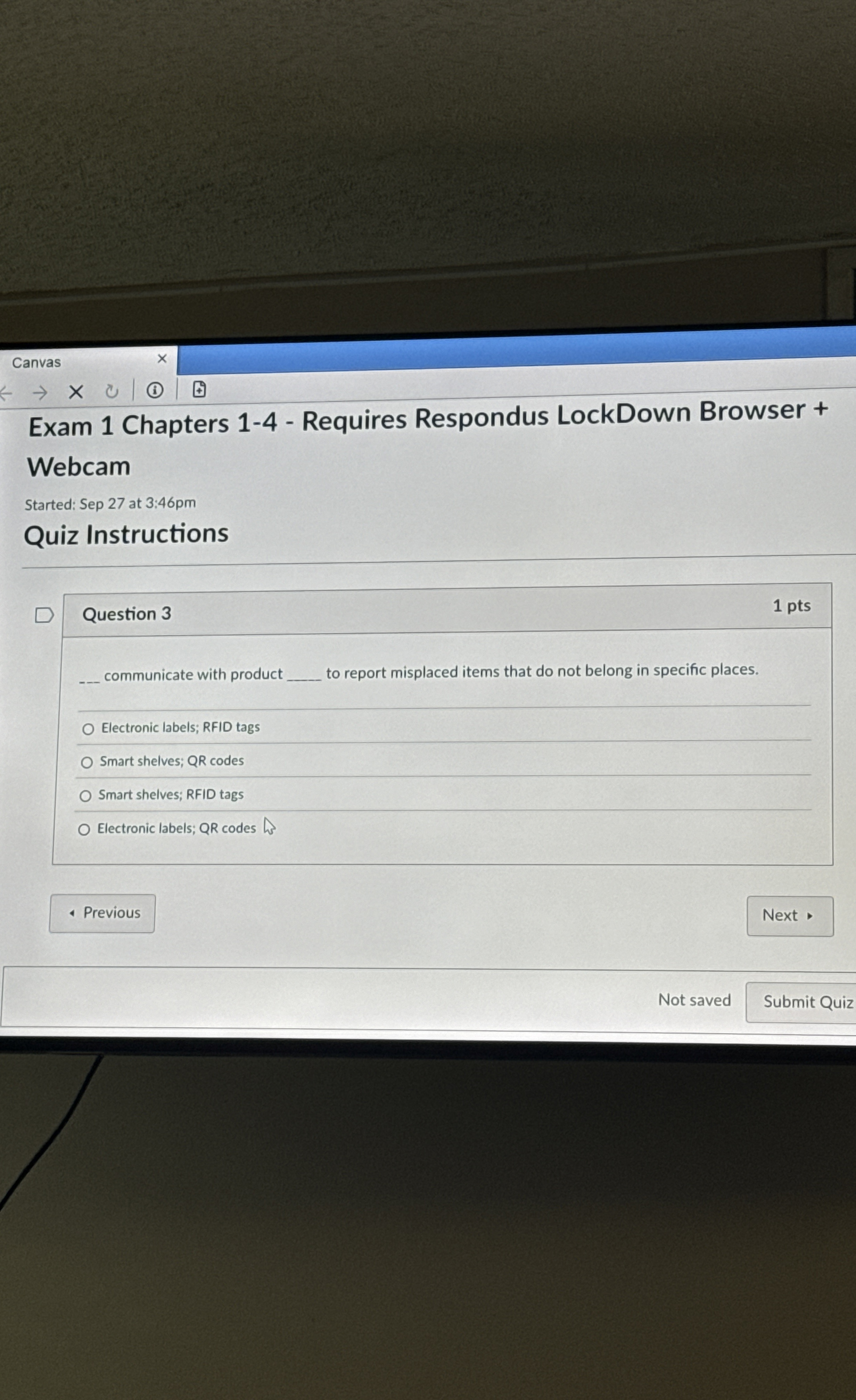  Question 3 communicate with product to report misplaced items that do