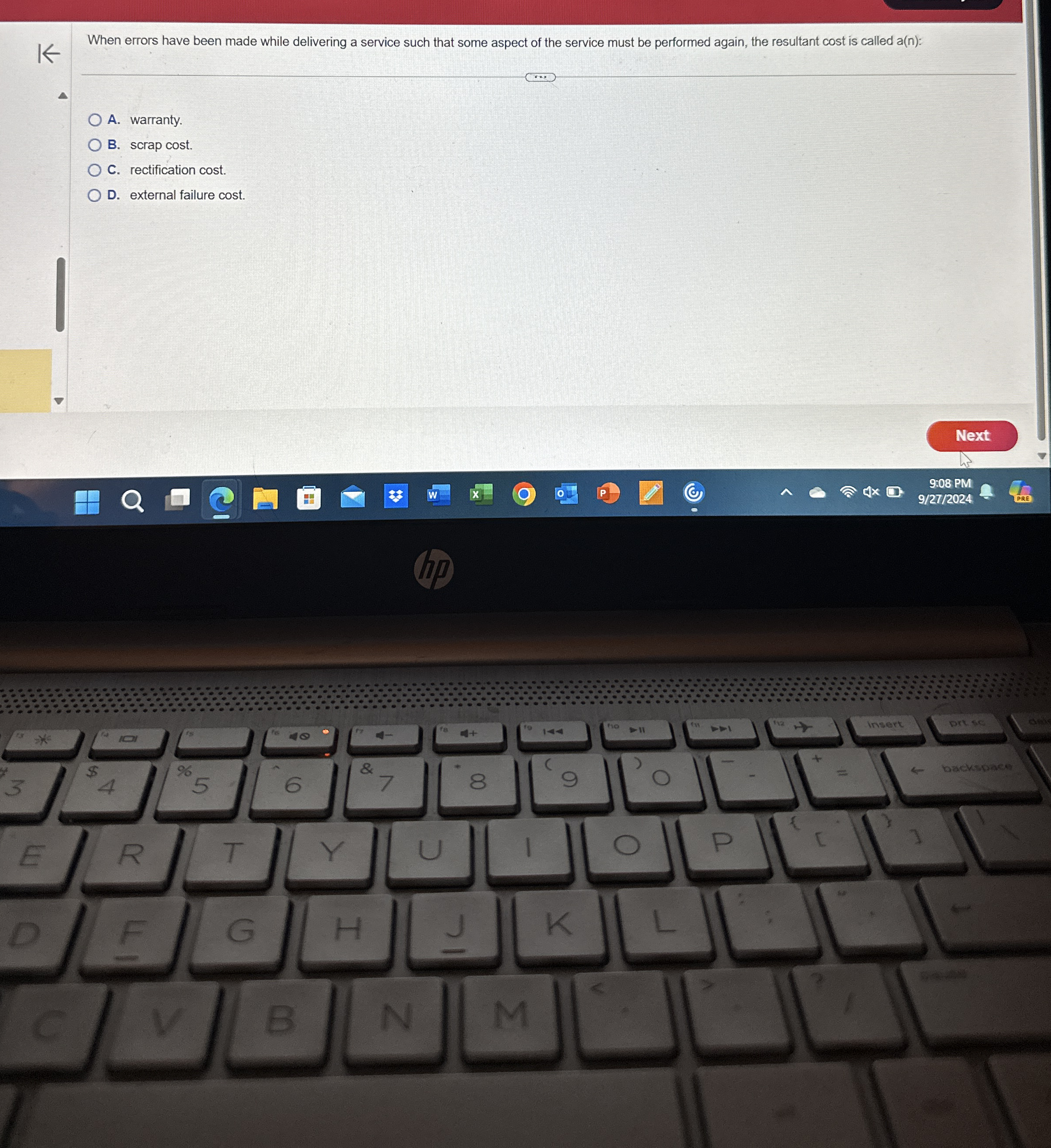  When errors have been made while delivering a service such that