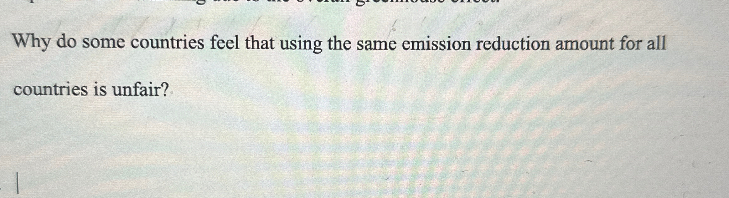  Why do some countries feel that using the same emission reduction