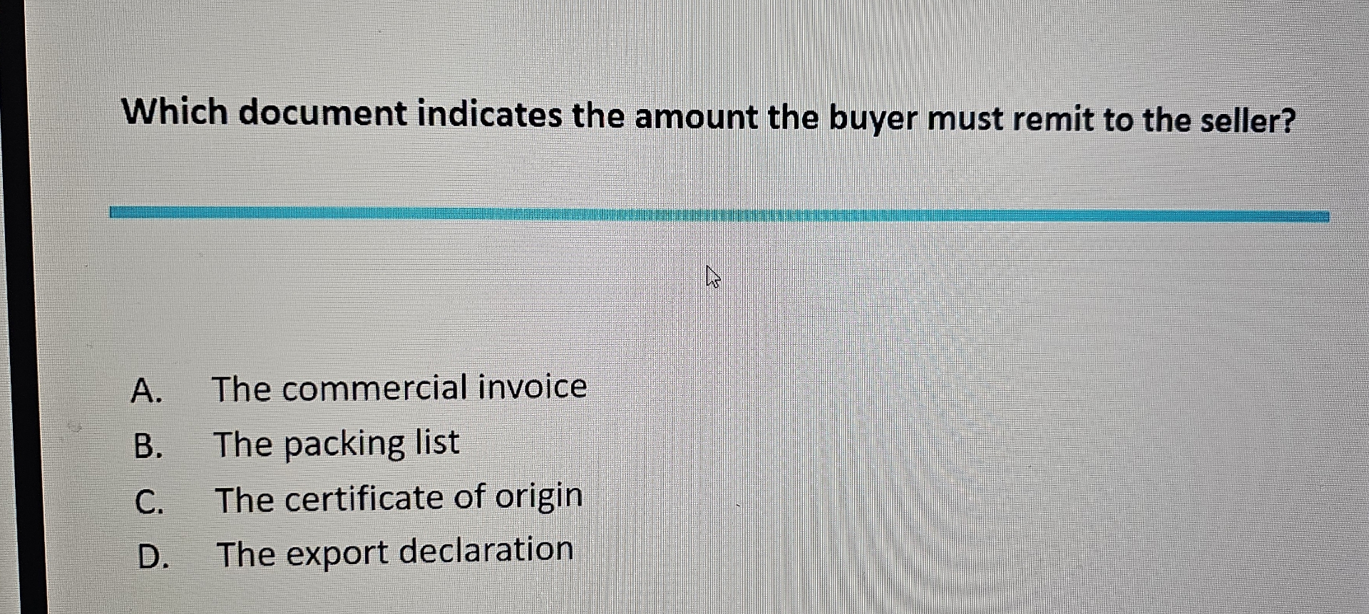  Which document indicates the amount the buyer must remit to the
