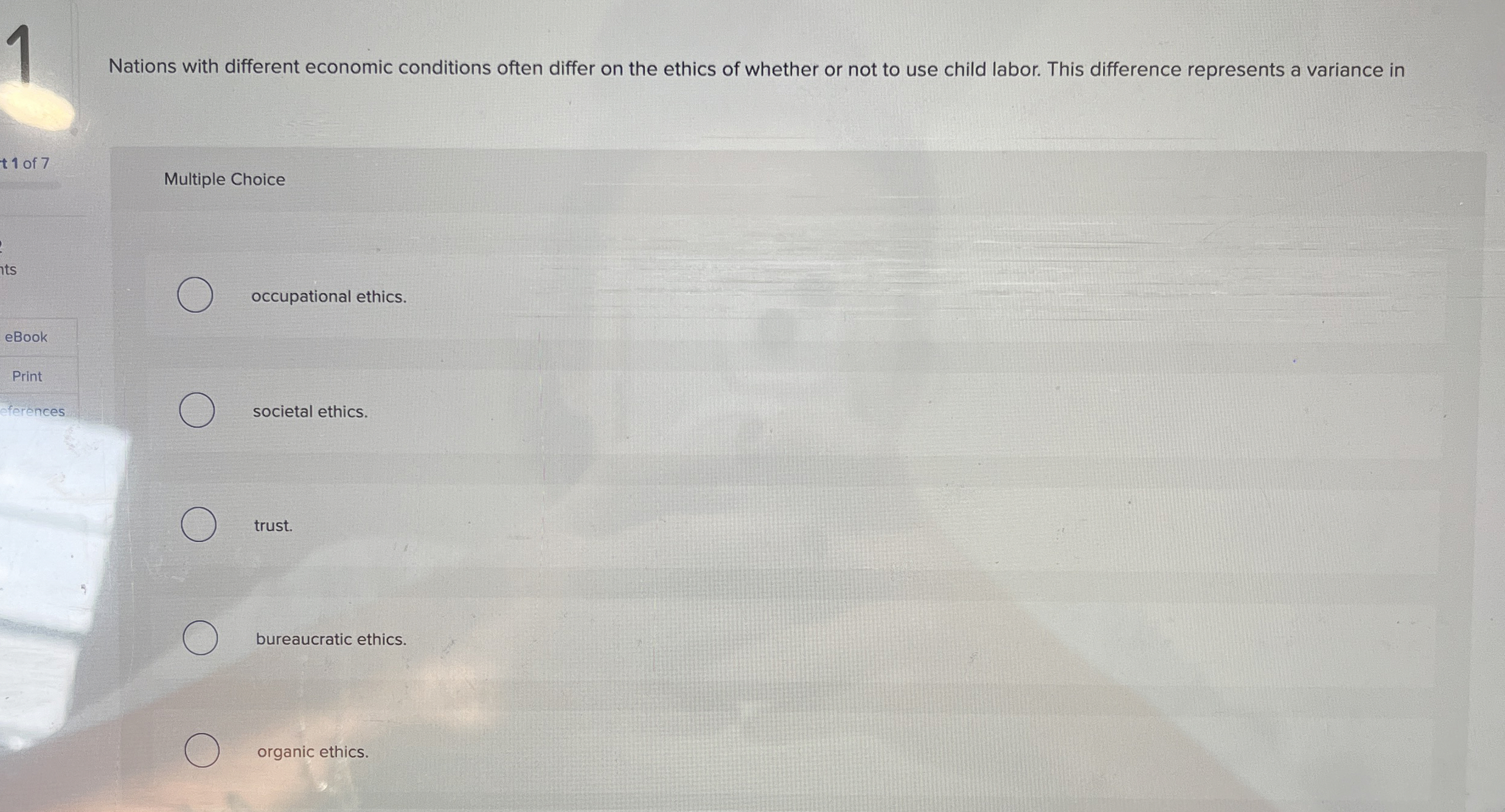  1 Nations with different economic conditions often differ on the ethics