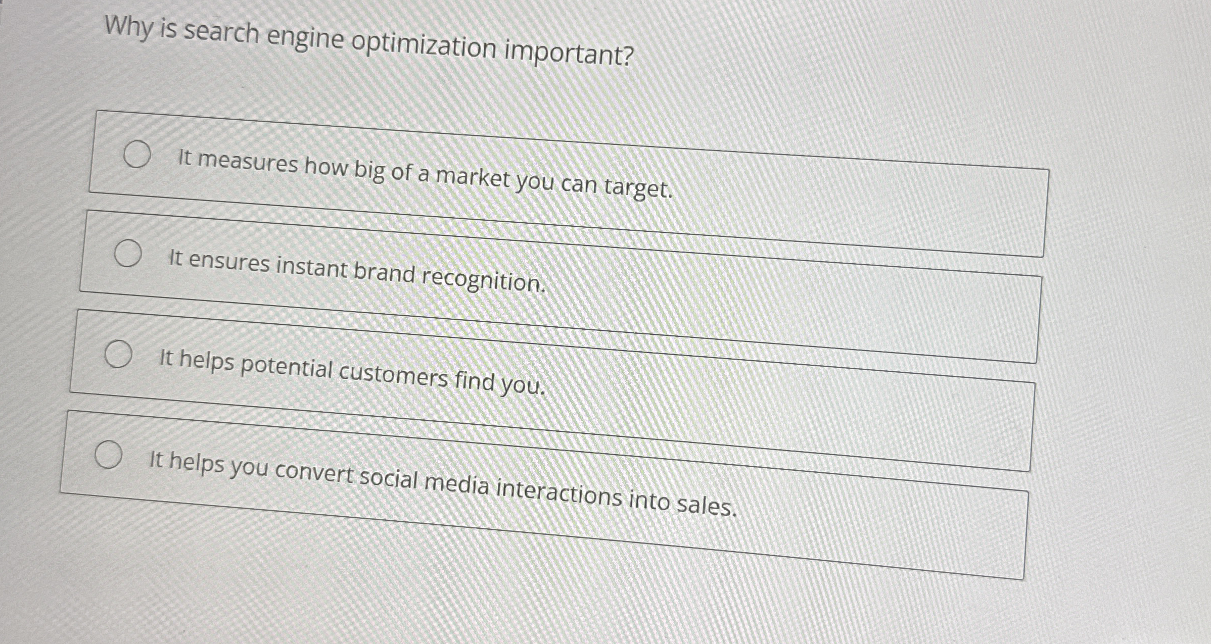  Why is search engine optimization important? It measures how big of