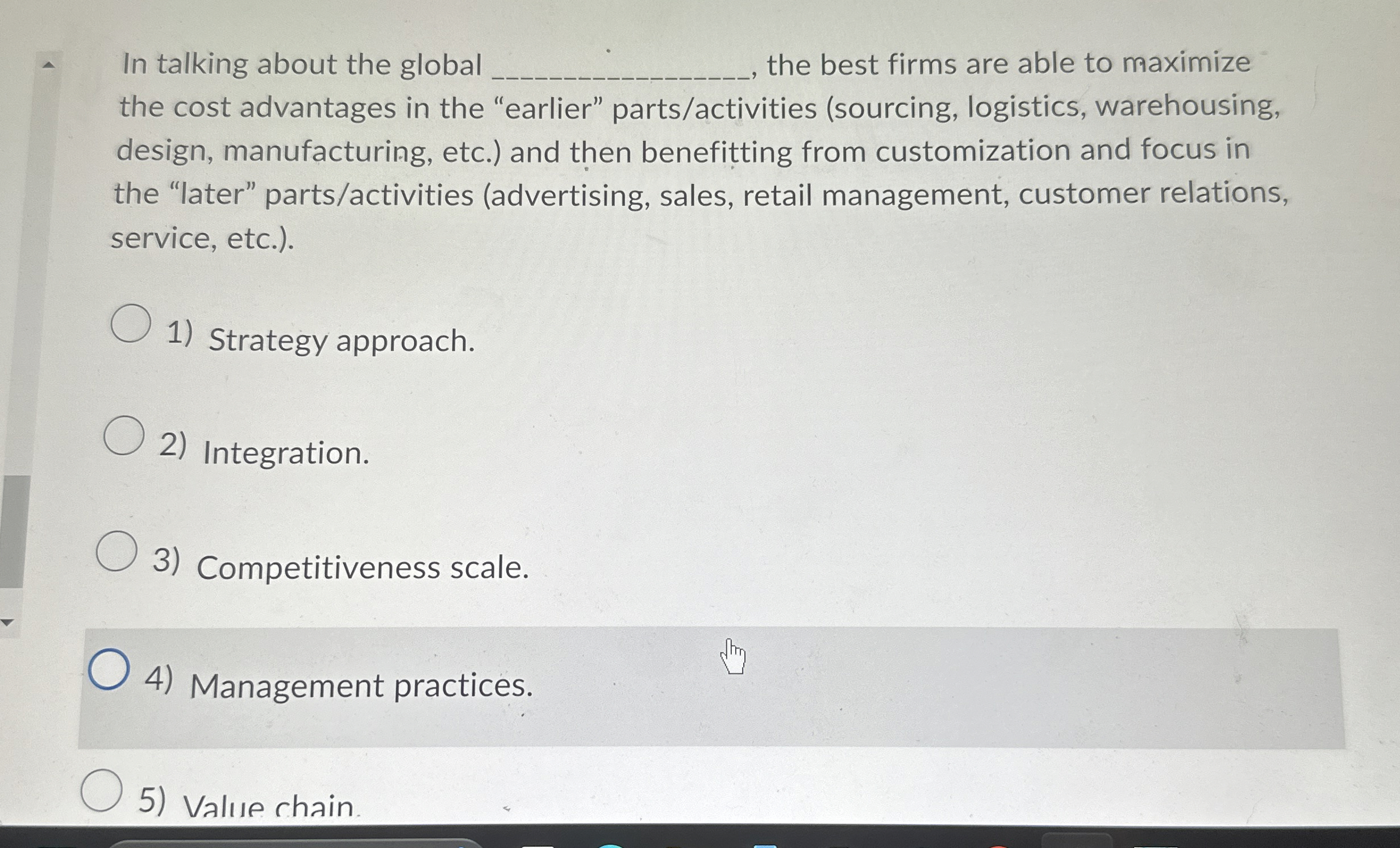  In talking about the global q,, the best firms are able