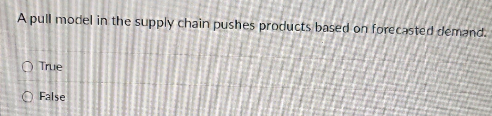  A pull model in the supply chain pushes products based on